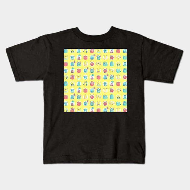 Monster party Kids T-Shirt by melomania